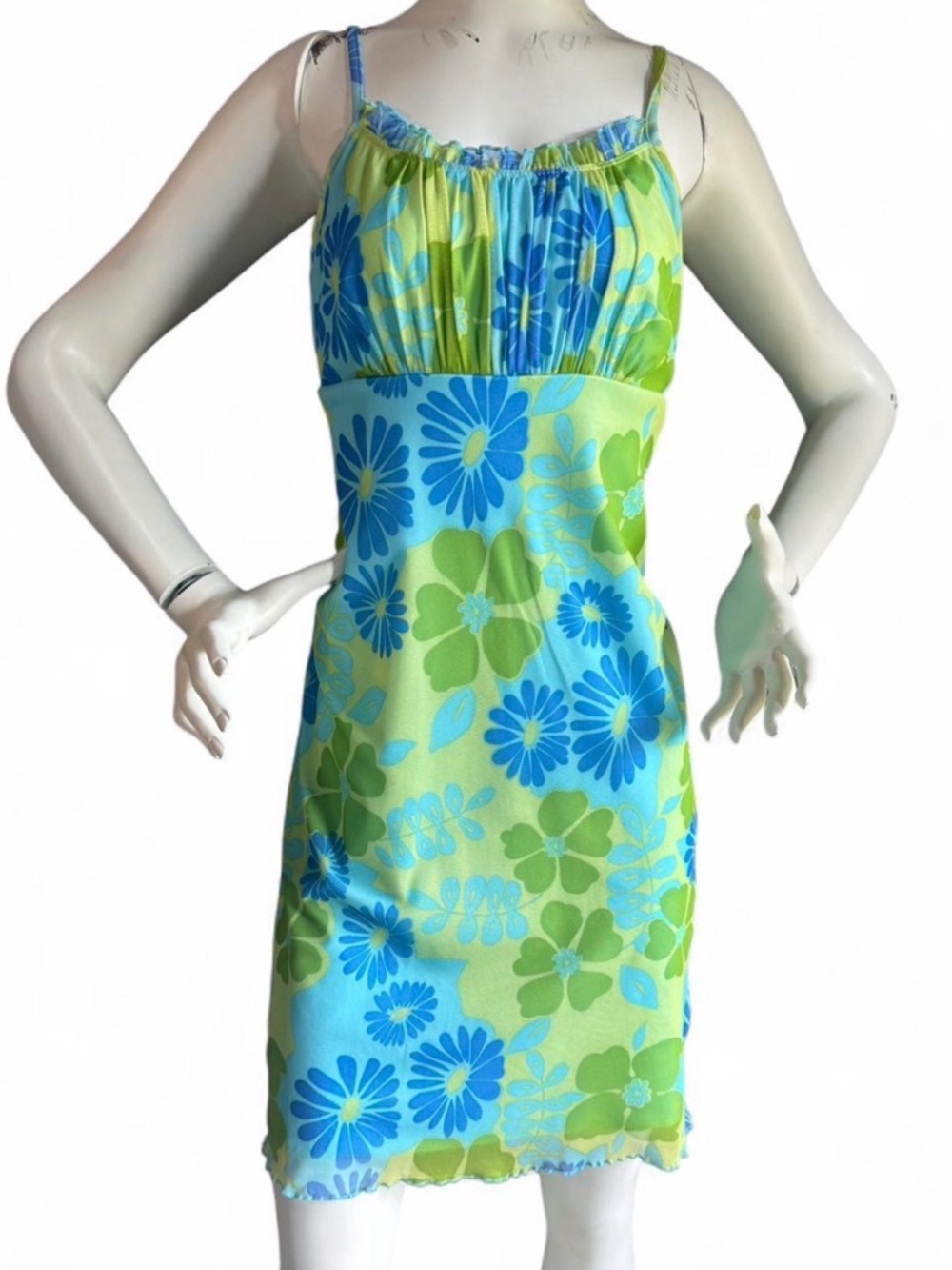 Vintage Y2K Exhilaration floral green dress